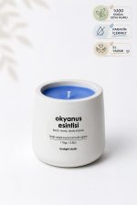 Okyanus Kokulu Mum, Modern Beton Mumluk, El Yapımı, Dogal Soya Mumu, 110gr