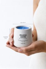 Okyanus Kokulu Mum, Modern Beton Mumluk, El Yapımı, Dogal Soya Mumu, 110gr - Görsel 2