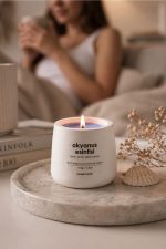 Okyanus Kokulu Mum, Modern Beton Mumluk, El Yapımı, Dogal Soya Mumu, 110gr - Görsel 4