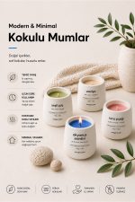 Okyanus Kokulu Mum, Modern Beton Mumluk, El Yapımı, Dogal Soya Mumu, 110gr - Görsel 6